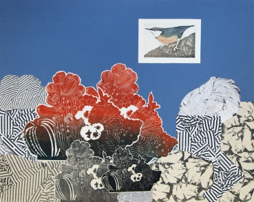 Frydl Prechtl-Zuleeg, collage with Nuthatch