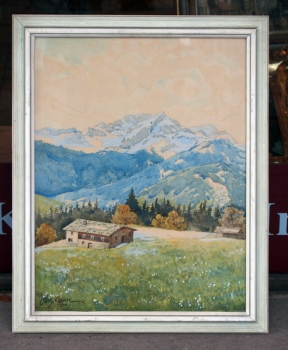 Willy Krause, Hütte in den Bergen