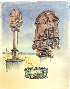 Heinrich Kuchenreuther, Monument with augmented view on a field