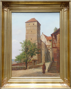August Fischer, Vorhof der Nürnberger Burg mit Heidenturm