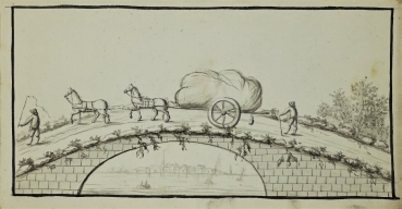 unknown, horse and cart on the bridge