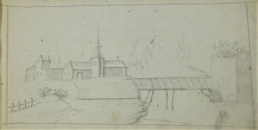 unknown, sketch of city wall