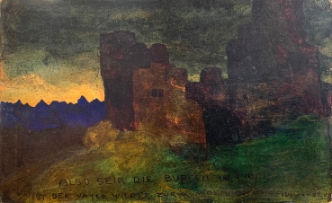 Matthäus Schiestl, Ruin landscape in the evening light