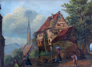 Unsigniert, Dorfansicht, um 1850