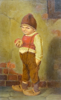 Painter from Munich (Herrmann Kaulbach circle), boy with apple