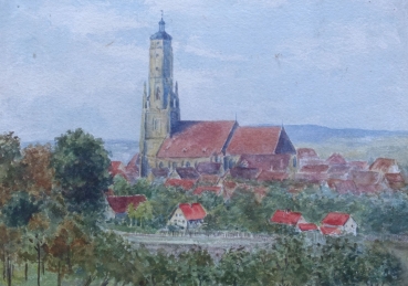 Unknown, Small Town with Cathedral or Church