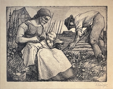 Rudolf Schiestl, Bauernfamilie auf dem Feld