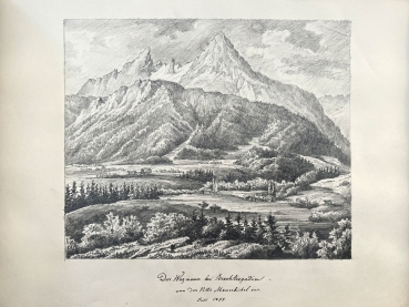Unbekannt, Der Watzmann bei Berchtesgaden von der Villa Mauerbichl