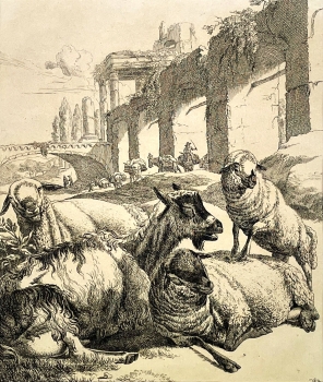 Conrad Wießner, Schafe vor Ruine