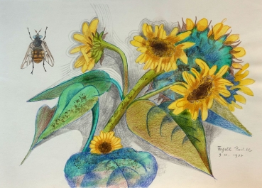 Frydl Prechtl-Zuleeg, Sunflowers and bee