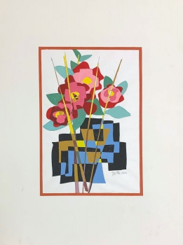 Georg Maul, Rote Blumen, abstrakt