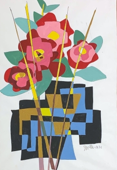 Georg Maul, Rote Blumen, abstrakt