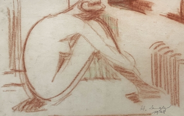 Illegible Langler?, Seated Female Nude, 1948