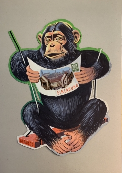 Georg Maul, Monkey, Design For Invitation, Cut Out