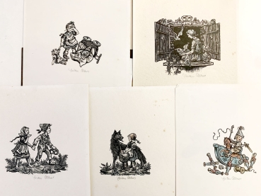 Erika Meier-Albert, group of five woodcuts depicting fairy tales