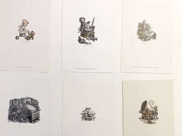 Ernst von Dombrowski & Meier-Albert Erika, mixed lot of six woodcuts, 4x Dombrowski,2x Meier Albert, all signed by hand