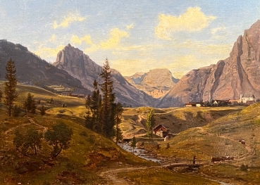 Unknown, Cortina d'Ampezzo-Dolomites-mountain landscape with cowherds