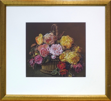 Becker Roland, Still life with basket flowers