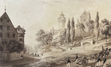 Robert Batty, View of Nuremberg Castle with the Mount of Olives in the foreground