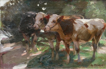Andreas Bach, Cows in the shade of the bushes
