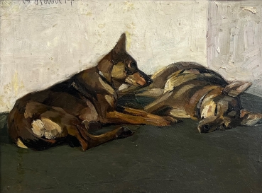 Andreas Bach, Zwei liegende Schäferhunde