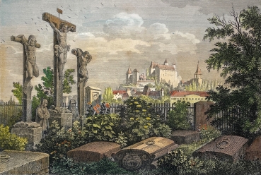 Ludwig Richter, Johannesfriedhof mit Blick auf die Nürnberger Burg