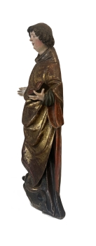 Large late Gothic carved figure of a saint