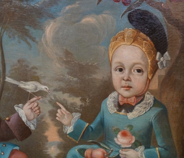 Unknown, Two noble children with a bird