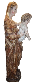 large gothic madonna figurine - mid 15th century