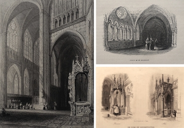 Regensburg Cathedral & St. Emmeram  steel engraving & wood engraving bundle - 19th century