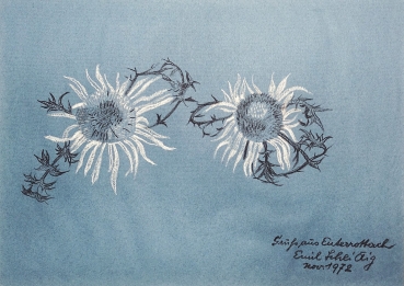 Emil Scheidig, Zwei Blumen in Blau (1972)