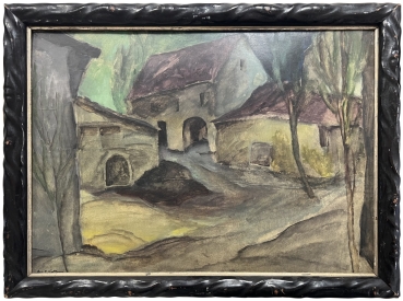 August Kellner, Courtyard scene mixed media