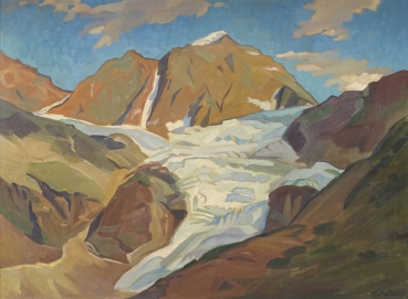 Karl Seubert, Gebirgslandschaft mit Gletscher