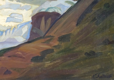 Karl Seubert, Gebirgslandschaft mit Gletscher