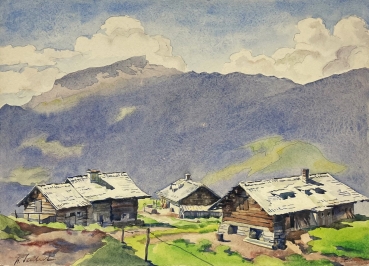 Karl Seubert, Kleinwalsertal Riegler an Kleinwalsertal mit den hohen Ifen am Hirtengrund (1950)