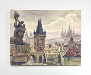 Karl Seubert, Prag Stadtansicht mit Karlsbrücke