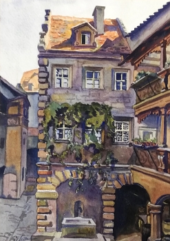 Karl Seubert, Old courtyard in the jewish street