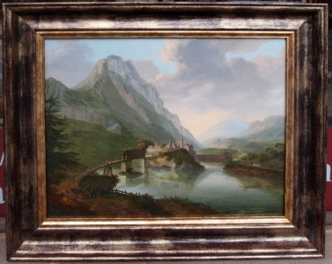 Friedrich Rosenberg?, Flußlandschaft (Schloß Ambras Tirol) Österreich