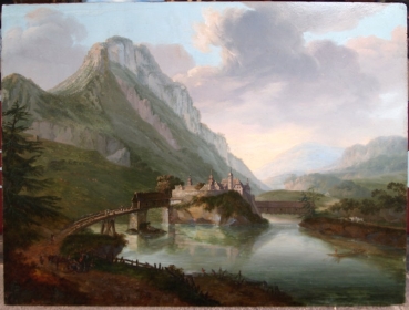 Friedrich Rosenberg?, Flußlandschaft (Schloß Ambras Tirol) Österreich