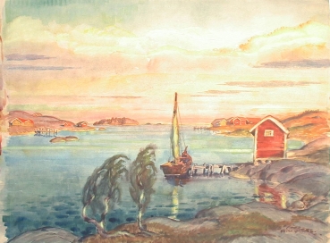 Heinz Grete, Romantische Seenlandschaft