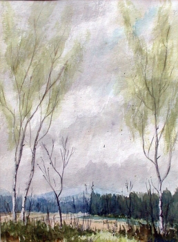 Hans Kern, Landscape with birch trees