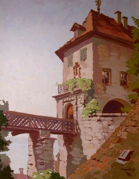 Kurt Mayer-Pfalz, Meersburg castle entrance on Lake Constance