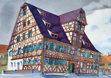 Heinz Schillinger, September, half-timbered house Uttenreut?