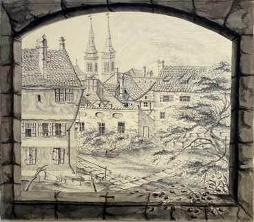 Unsigned, view from the window on St. Sebald in Nuremberg 1828