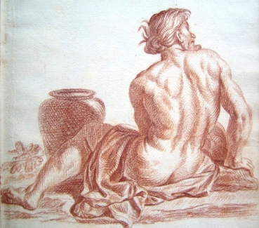 Heinrich Samuel Volckamer, Sitting male nude from the back