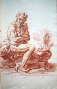 Heinrich Samuel Volckamer, Seated male nude next to cauldron