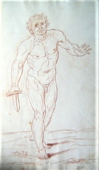 Heinrich Samuel Volckamer, Male nude with sword