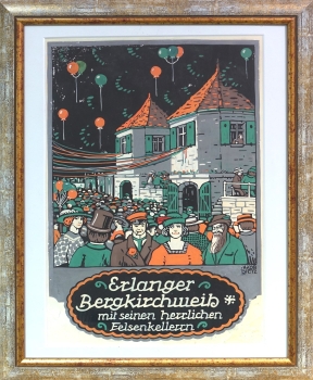 Johann Jakob Dietz, original poster design for Bergkirchweih Erlangen