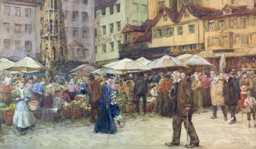 Carl Dotzler, Nürnberger Hauptmarkt mit dem Schönem Brunnen