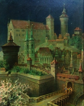 Heinrich Kuch, look at the Nuremberg Castle at night
